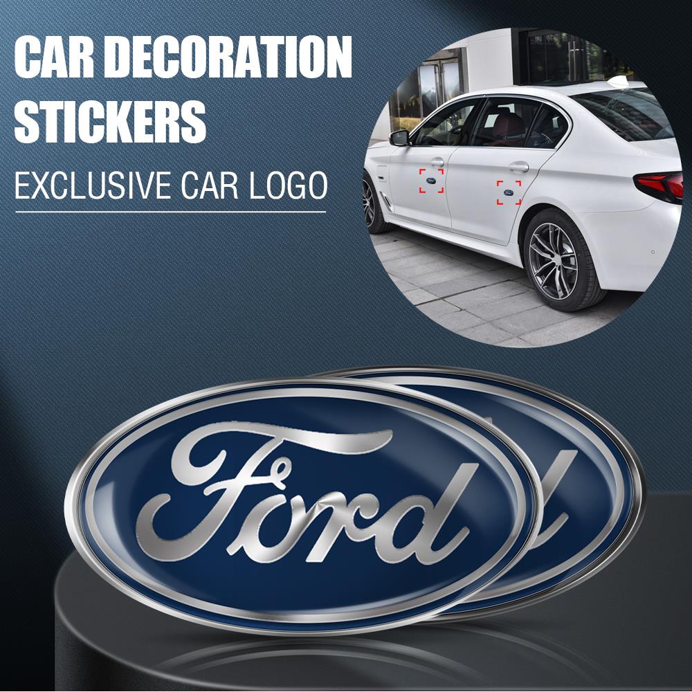 3D Aluminum Alloy Emblem Sticker Car Fender Trunk Stickers For Ford Ranger Focus F150 Kuga Mustang STRACING S-MAX Transit Escort