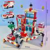 Urban Fire Protection Series Building Blocks, Urban Fire Stations, Patrol Cars. Suitable for Urban Enthusiasts To Collect. Gift