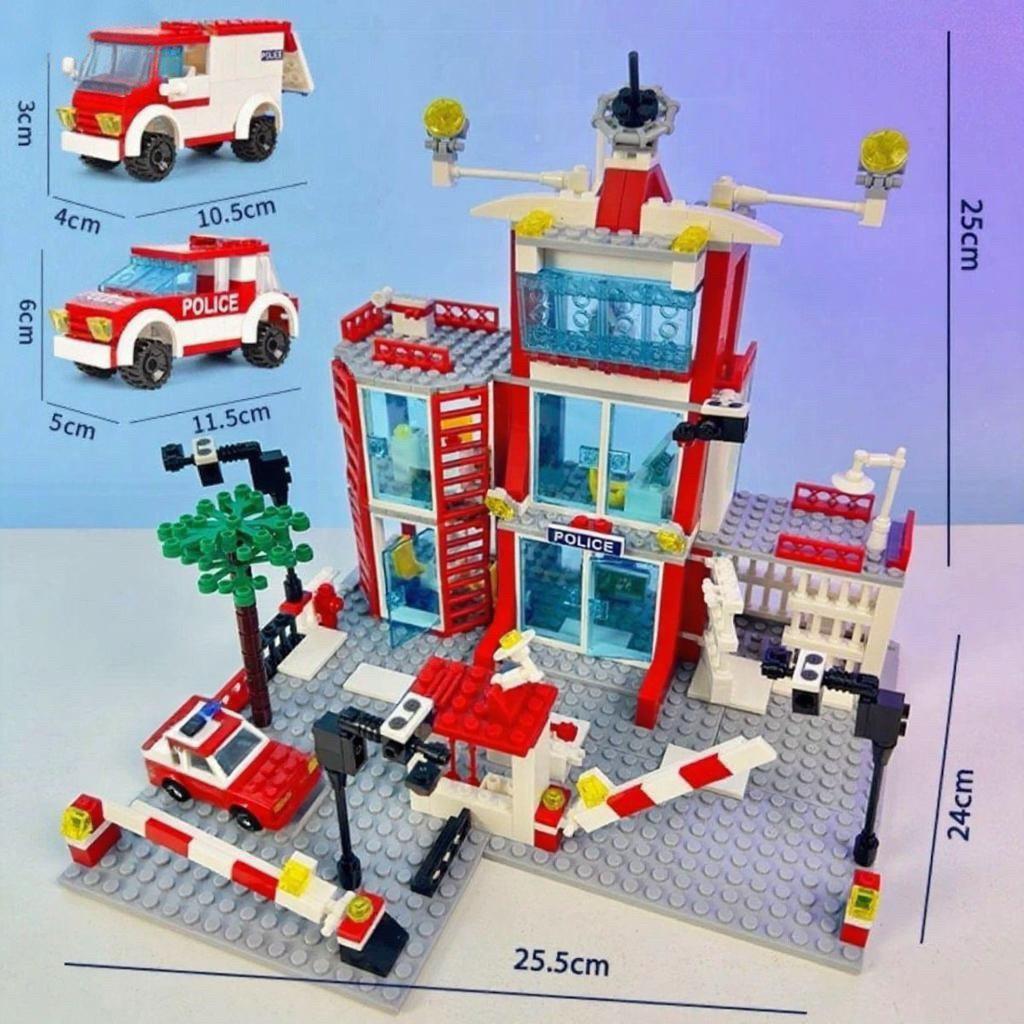 Urban Fire Protection Series Building Blocks, Urban Fire Stations, Patrol Cars. Suitable for Urban Enthusiasts To Collect. Gift