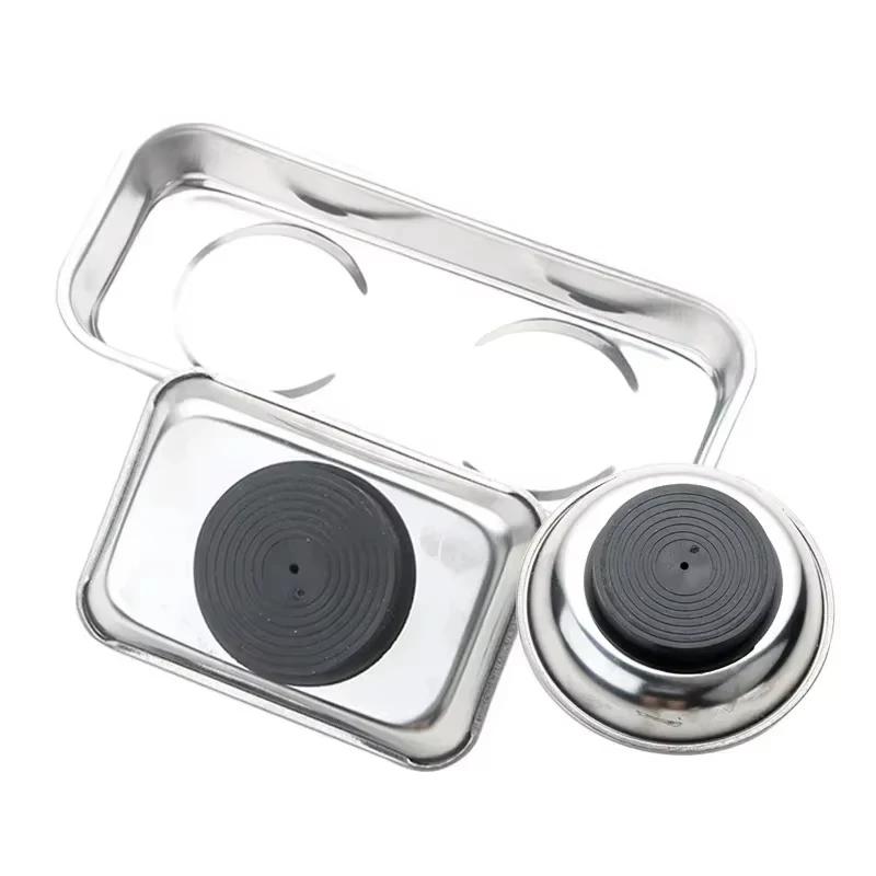 Xiaomi Round Square Magnetic Bowl, Stainless Steel Parts Tray, Durable, Holds Screws Nuts Bolts, Easy Access, Prevents Loss, Workshop