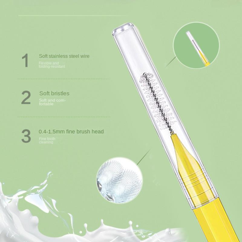 10 Piece Set Interdental Brushes for Tooth Gap Cleaning with Mascara Brushes for Multi Purpose Use in Beauty and Oral Health
