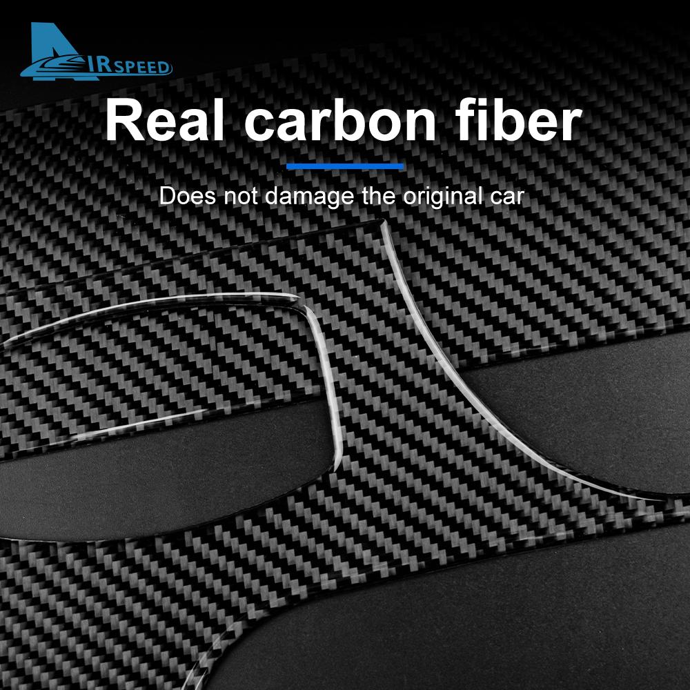 Sticker For Ford Mustang 2015 2016 2017 2018 2019 2020 2021 2022 Real Carbon Fiber Car Dashboard Panel Interior Trim RHD LHD