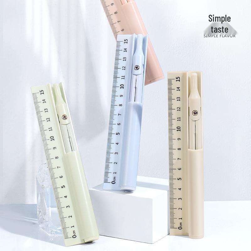 Multifunctional Compass Ruler & Pencil: 3-in-1 Tool for Students - Ideal for Exams and Learning.