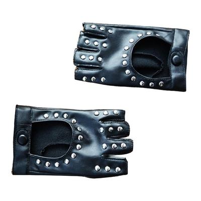 Punk PU Gloves Pole Dancing Studded Gloves for Dancer for Women and Girls Gift