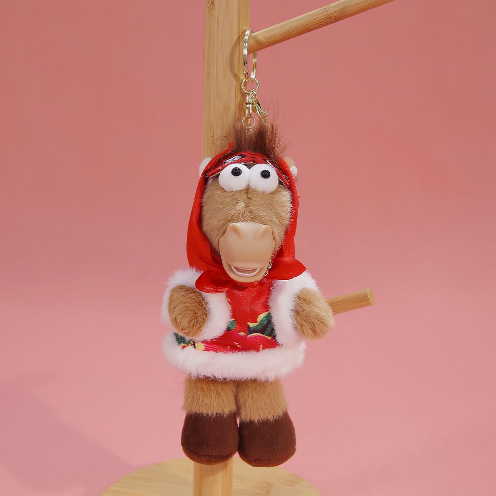 

Horse Year Zodiac Keychain Plush Toy With Soft Polyester Filling For Bag Decor And Gift красный