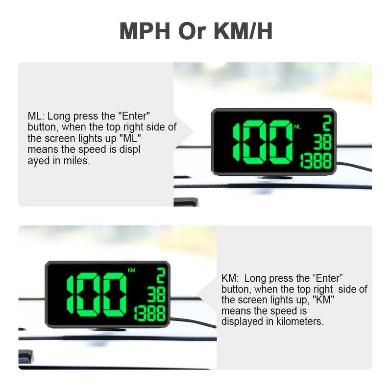 

GPS Speedometer C60 HUD Display Car KM/h MPH China Cheap C80 Auto Electronics Speed Display C90 C1090 Large Screen A100 Hud C80 4.5inches