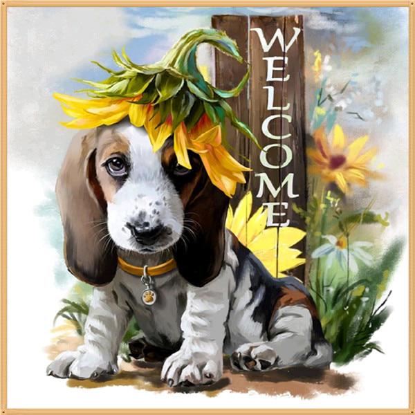 5D DIY Diamant Malerei Cartoon Tier Blume Diamant bestickt Teil Runde Strass Kreuzstich