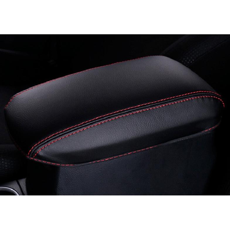 For Toyota Corolla 2014-2019 Black&Red PU Leather Console Armrest Box Cover Trim