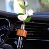 2/6Pcs Stable Mini Car Flower Vase Clip Elegant Adjustable Car Vent Flower Vase Walnut And Plastic Creative Car Vent Decor