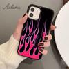 Cool Green Red Flames Phone Case for iPhone 11 12 13 14 Pro Max mini X XR XS SE 2020 5 6S 7 8 Plus Samsung Galaxy S21 S22 Cover