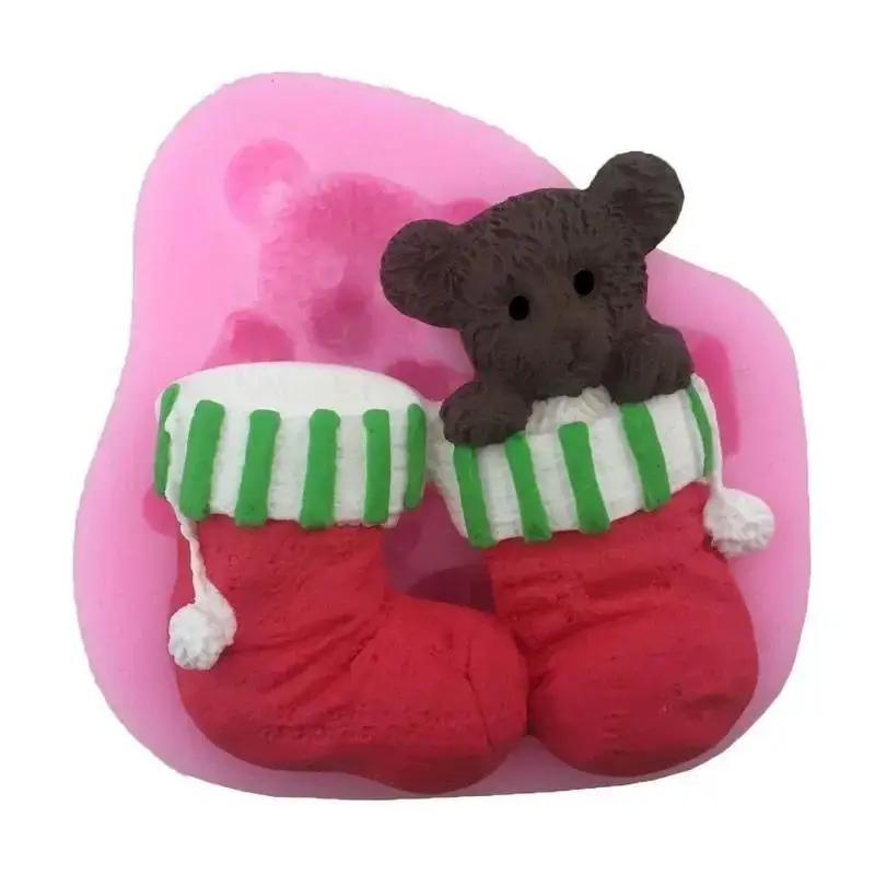 

Cute Little Bear Shoes Silicone Mold Creative Shoes Cake Shape Silicone Cake Mold Cake Decoration Mold Soft Candy Mold Accessory