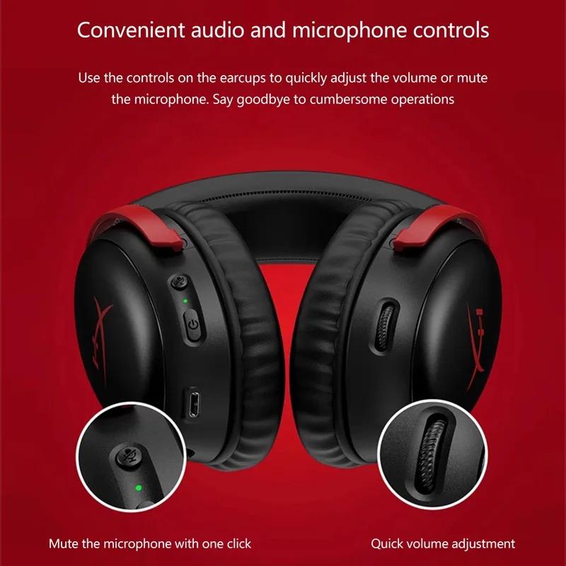 HyperX Cloud III with DTS Sound Microphone/HyperX Software Support USB Wireless Gaming Headset for PC PS Xbox Switch