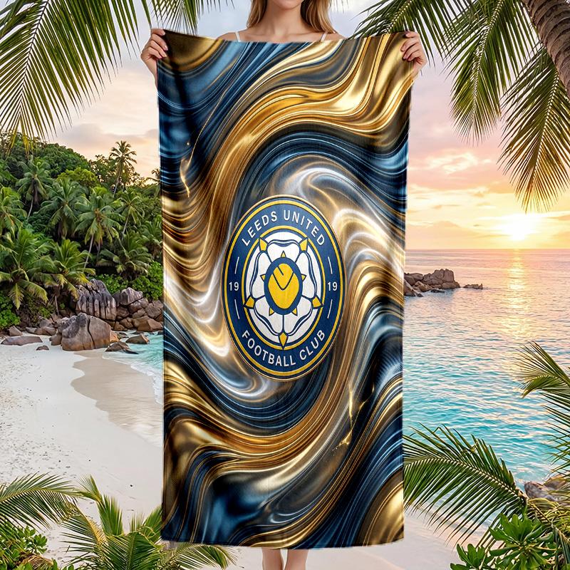 Leeds United Fußball Strandtuch Weiches Mikrofaser Sommerhandtuch Schnelltrocknendes Saugfähiges Handtuch für Strand Schwimmbad Reisen