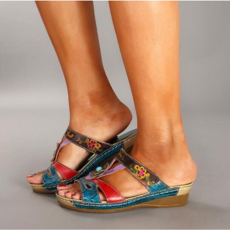 20 New Women's Shoes Sandals Large Size Slippers Flower Sandals