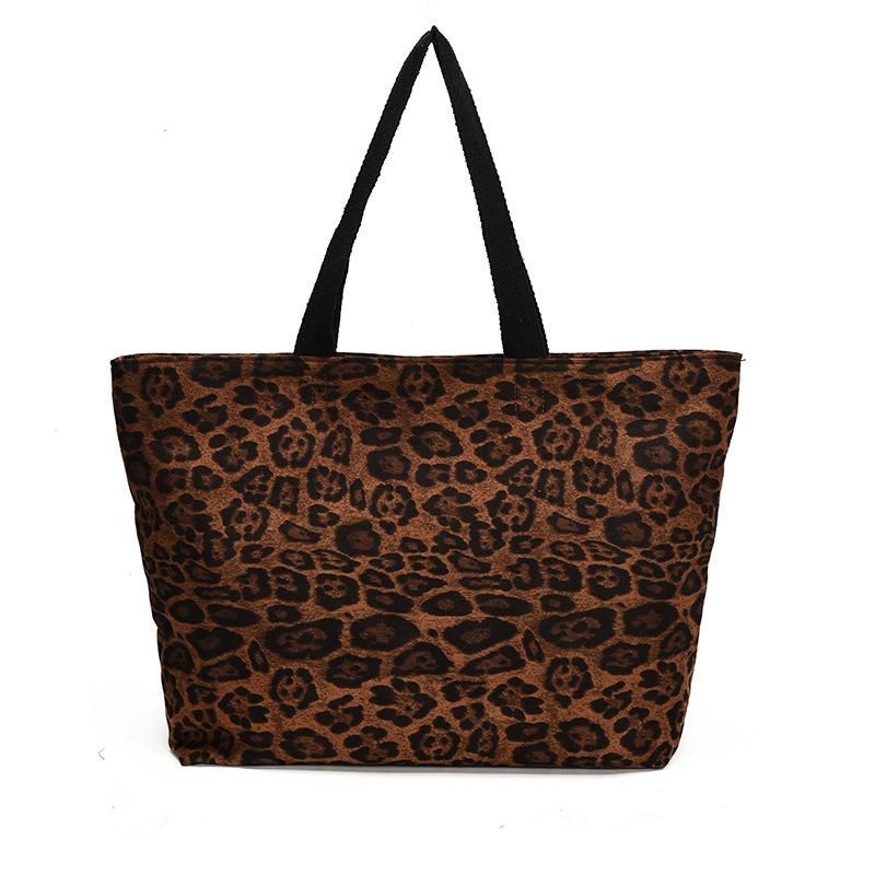 Leopard print women's tote bag large capacity casual Spice girl shoulder bag fitness storage fashion versatile business trip airplane bag