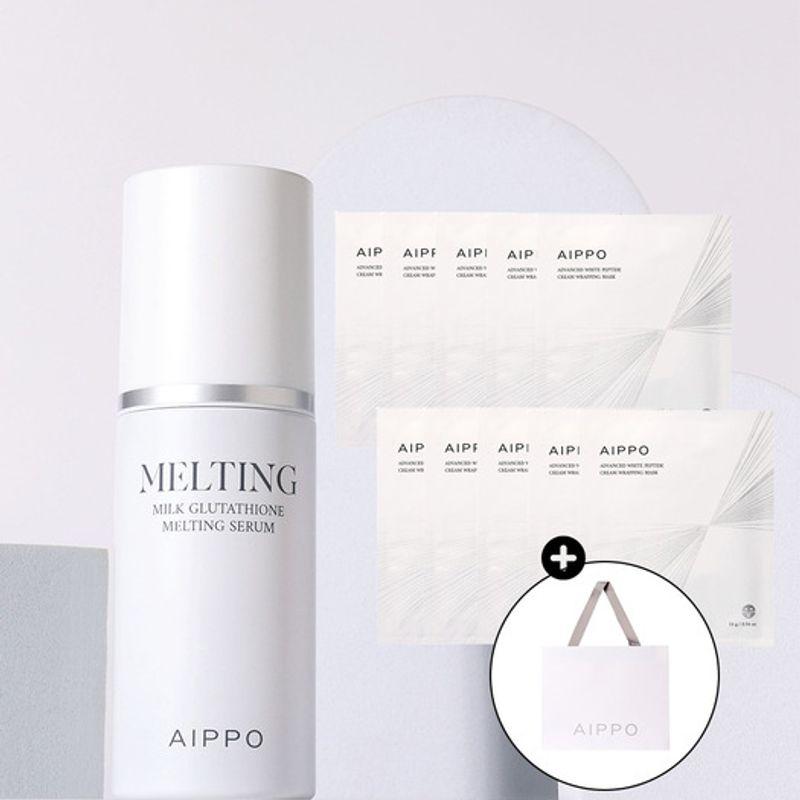 AIPPO [1+1] Milk Glutathione Melting Serum 30ml + Advanced White Peptide Cream Wrapping Mask 10 Sheets