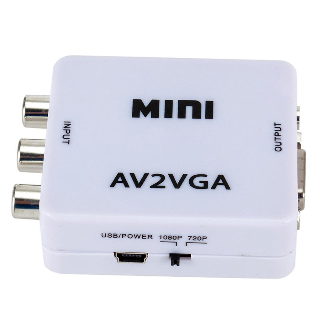 Mini AV2VGA Video Converter Convertor Box AV RCA CVBS to VGA Video Converter Conversor with 3.5mm Audio to PC HDTV