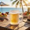 Plastic Cold Drink Chilled Cups Washable Leak-Proof Freeze Beer Glass Reusable Transparent Double Interlayer Cup Barbecue