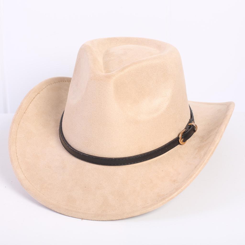 Popular European and American classic suede western cowboy hat men's and women's fashion LO style peach heart cowboy hat