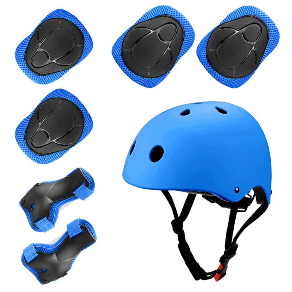 Vendita Diretta dalla Fabbrica Casco da Skateboard 7-in-1 Certificato CE EN1078 e Set di Ginocchiere, Gomitiere, Polsiniere per Bambini Protezioni