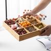 Nanmu Bamboo Nine-Grid Snack & Fruit Storage Box with Healthy Compartments