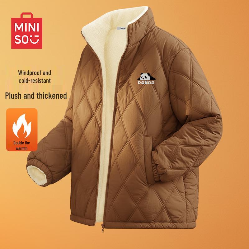 

MINISO Men s Winter Warm Cotton Jacket with Stand-up Collar M
