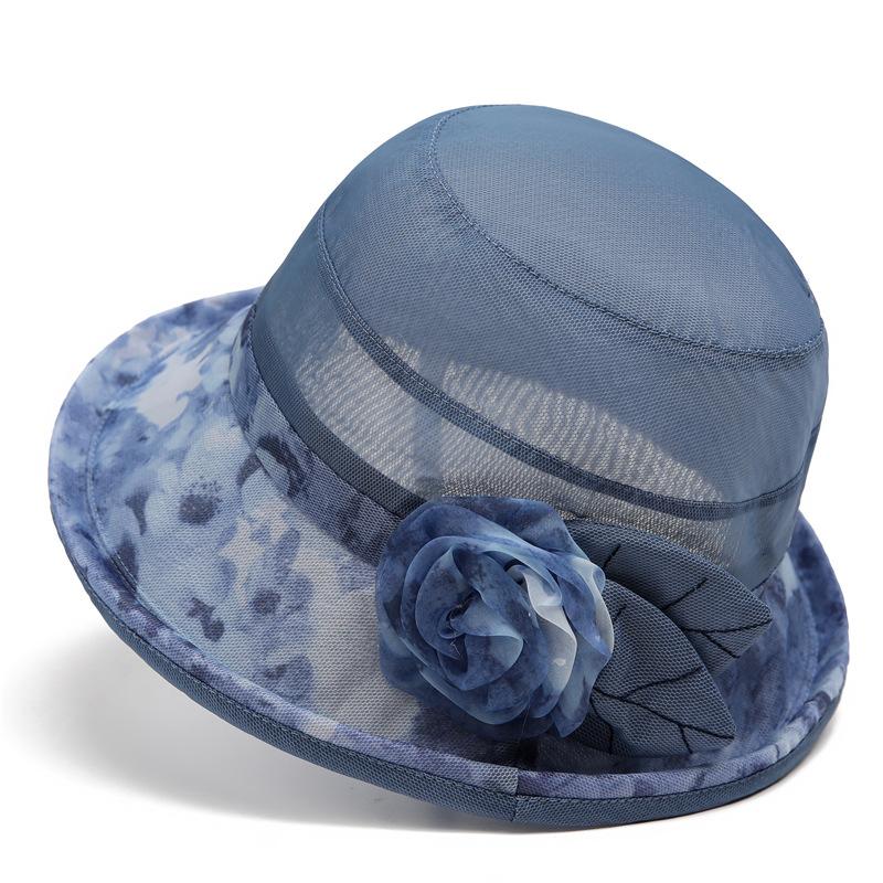 Spring And Summer Mother Sunshade Thin Cool Hat Sunscreen Bucket Hat Breathable Sun Hat Flower Pot Hat