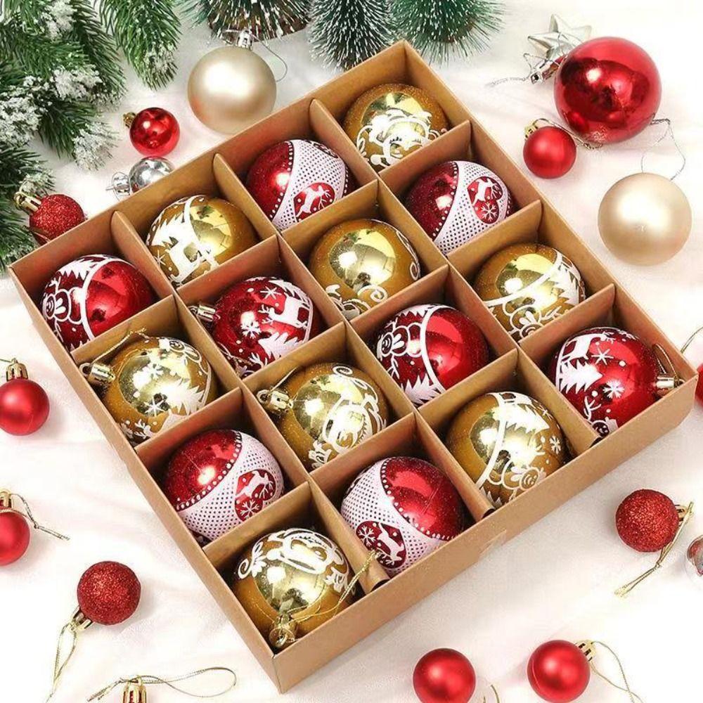

16pcs/set Clear Gift Ball Plastic Decorative Balls Set Christmas Tree B