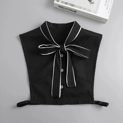 Cotton Shirt Fake Collar Tie Women Black Ladies Bowknots Detachable Stand False Collar Blouse Top Half Shirt Clothes Accessory