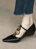 2024 Luxury Rome Shoes Women Elegant Shallow Shoes Summer Pointed Toe Retro Shoes Designer Dress Walking Flats