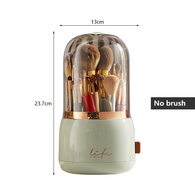 360° Rotating Makeup Brushes Holder Portable Desktop Makeup Organizer Cosmetic Storage Box Make Up Tools Jewelry Container