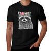 Raccoon Floral Crown Flowers Funny Cute Animal Raccoon Gift Tshirt Street Style Casual Tee Shirt