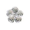 6 Pcs Flower Napkin Rings Metal Napkin Holders Silver Golden Flower Napkin Rings with Textured Petals for Dinner Table Wedding Party