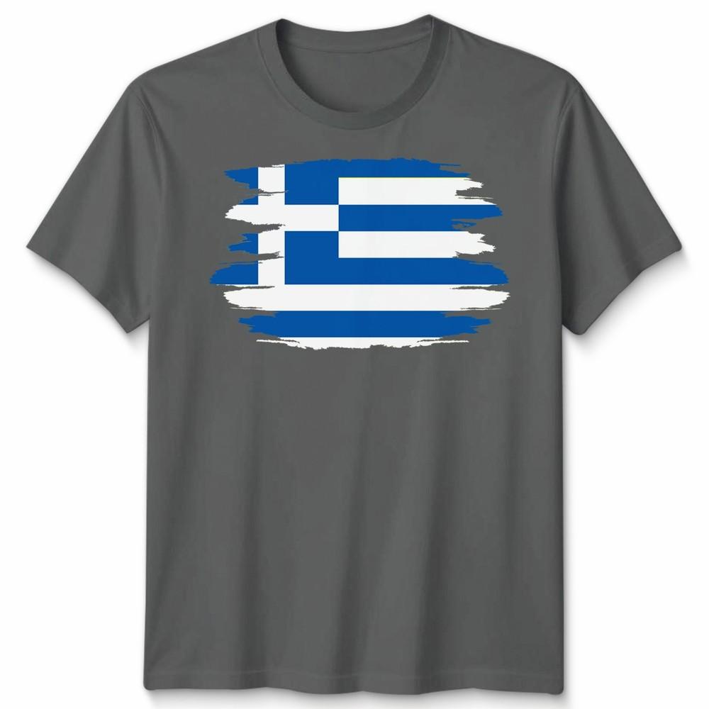 Gescheurde Griekse Vlag Unisex T-shirt Griekse Trots Verweerd Ontwerp Grafische Tee