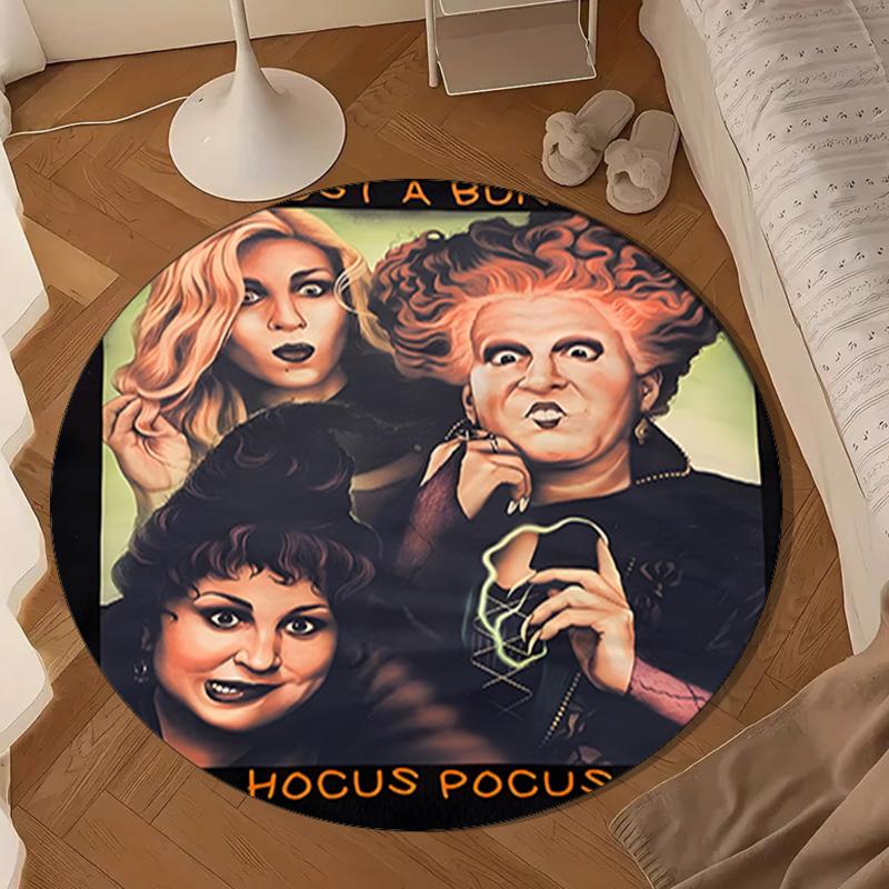 Hocus Witch Halloween Magic Round Rug for Livingroom,Bedroom, Palyroom, Chair Rug, Area Rug, Circle Carpet, Large Size Fan Christmas Gift