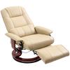 Reclining Swivel Chair, with Footrest - Cream White
