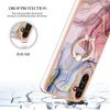 YB IMD Series-17 Style-E For Samsung Galaxy A55 5G Case 2.0mm TPU Marble Phone Cover with Ring Holder