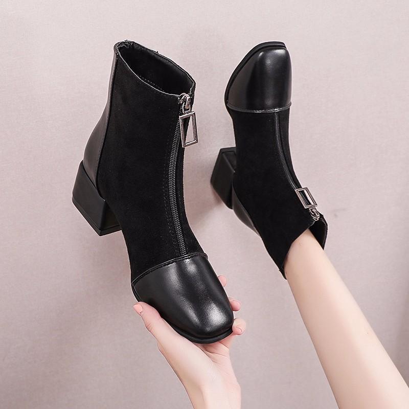 Fashiona Ankle Boots Versatile Temperament Women Shoe Thick Heels Simple Women Boot Daily Comfort Short Boot Trendy High Heels