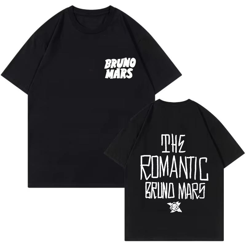 Bruno Mars Print Vintage Tshirt The RoUnisextic Tour Graphic T Shirt Unisex Women Fashion EU Size Short Sleeve Top Clothes