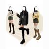2025 Autumn/Winter Women's Chunky Heel Knee-High Foldable Boots