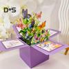 Butterfly Pop Up Card Handcrafted 3D Paper Flower Bouquet Pop-up Greeting Card for Birthday Anniversary Mother's Day