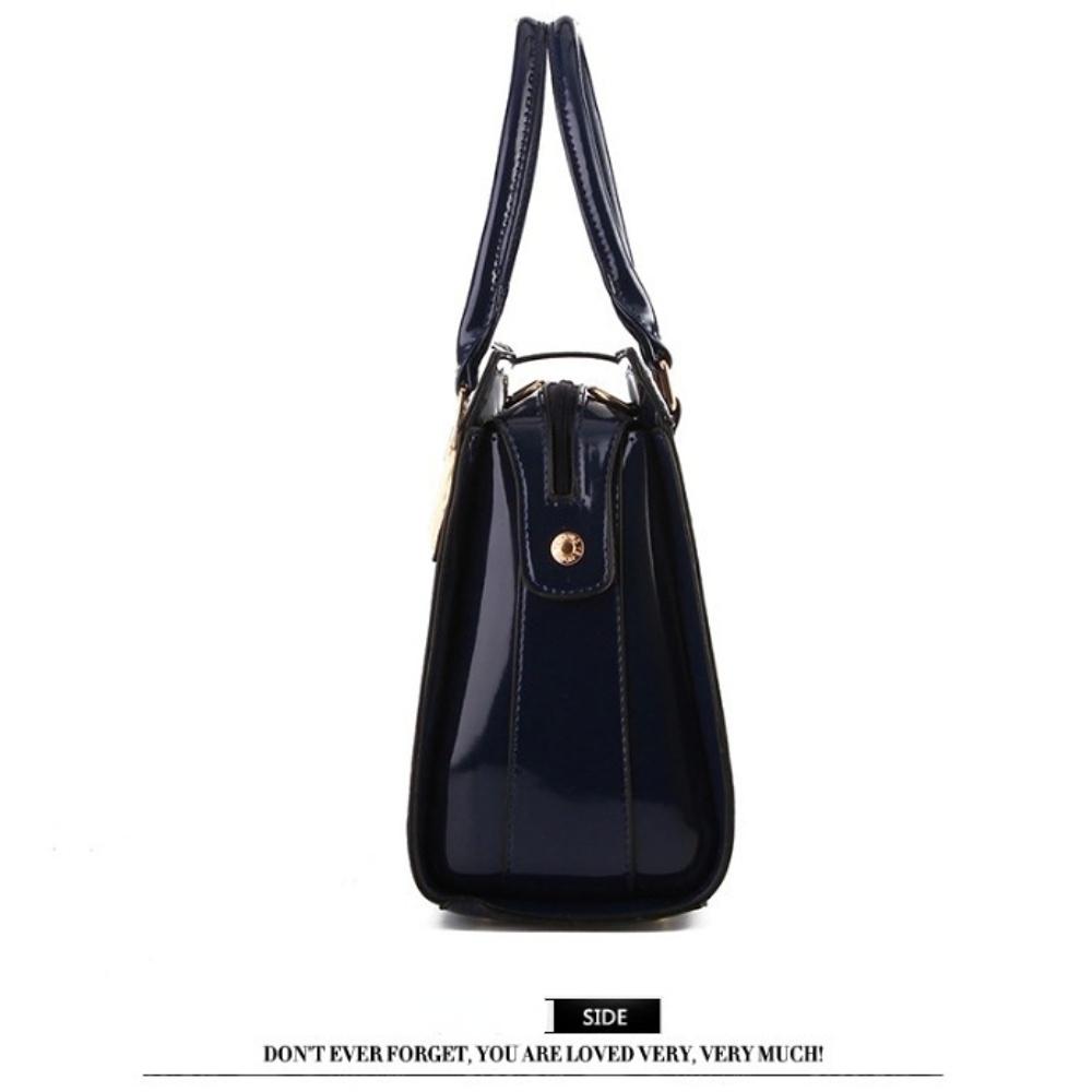 Women's One Shoulder Bag Bright Leather Crocodile Texture PU Leather Portable Women's Bag One Shoulder Diagonal Large Capacity Women's Bag