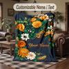 Floral Elegance 8 Theme Throw Blanket Custom Name Text Personalized Blanket Soft Cozy Blanket for Home Sofa Bed