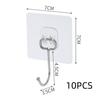 10PCS Transparent Hook Multifunctional Wall Strong Sticking Hook Black Keychain Clothes Hat Door Hook Bathroom Kitchen Accessori