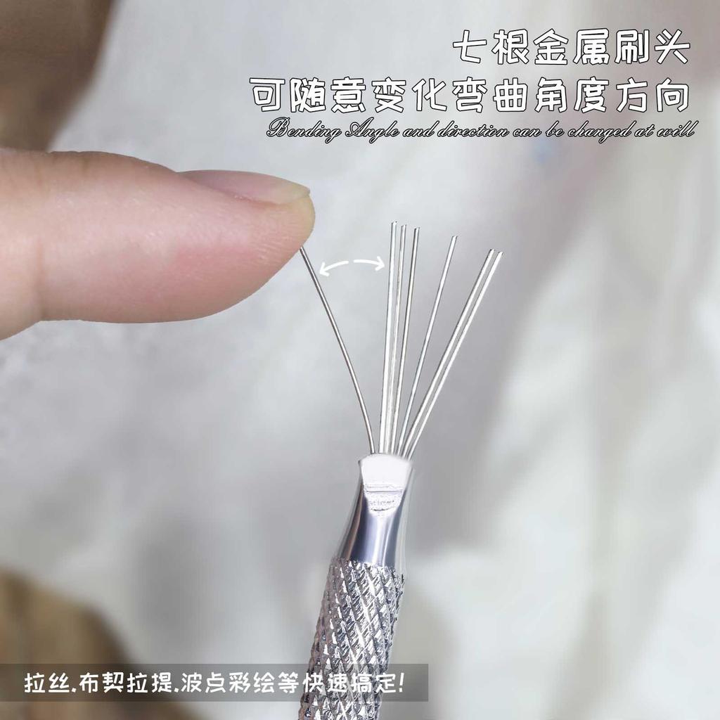 Multi Head Bendable Nail Art Liner Brushes DIY Nail Design Painting Pen Multi-Effect Stainless Steel Handle Nail Art Accessories