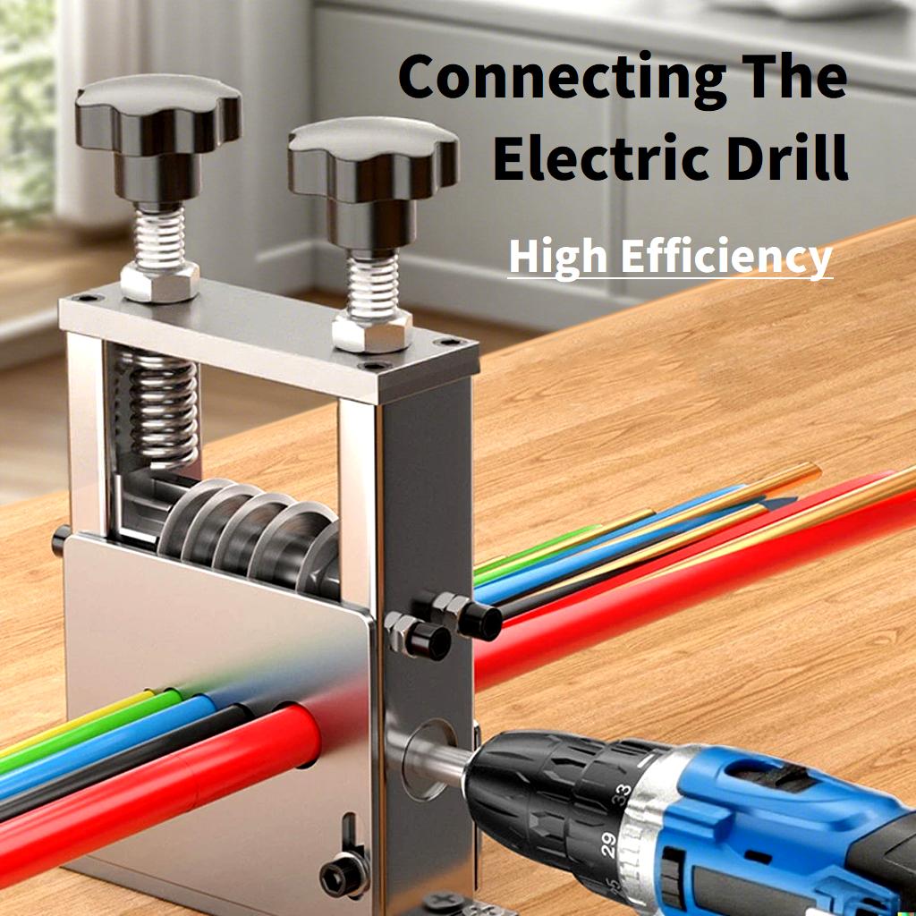 Double Drive Wire Stripper Machine Stripping Tool for 1-17mm Scrap Wire Copper Wire Stripper for Leftover Cable (2 Spare Blades)