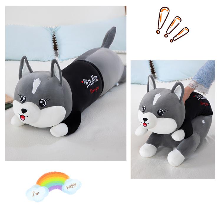 Husky Plush Hugging Pillow - Large Size cuddly Doll for Bed & Birthday Gift