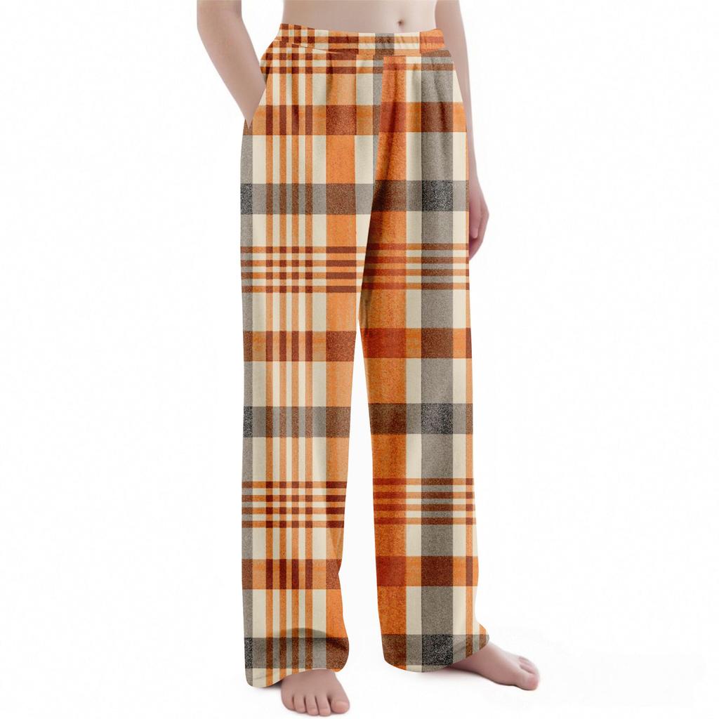 Kinder Weihnachten Karomuster Hose Plüsch Freizeithose