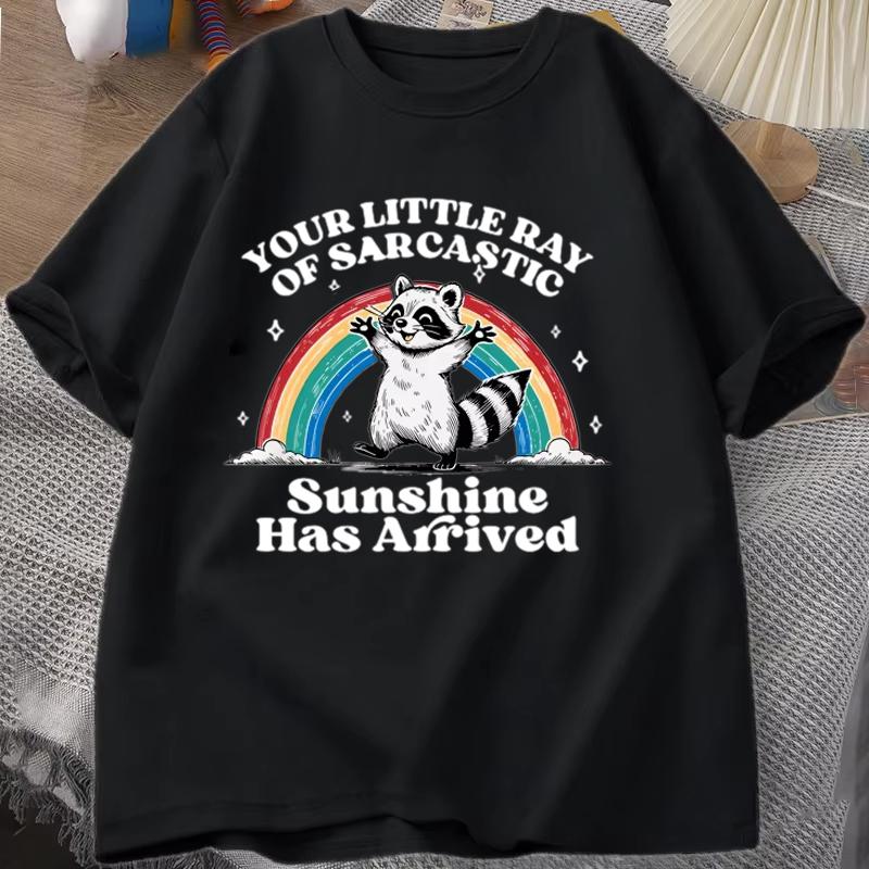 Funny Sassy Sarcastic Raccoon Printed T Shirt Women Men Fashion Casual Summer Loose T Shirts Tops Couple Clothes