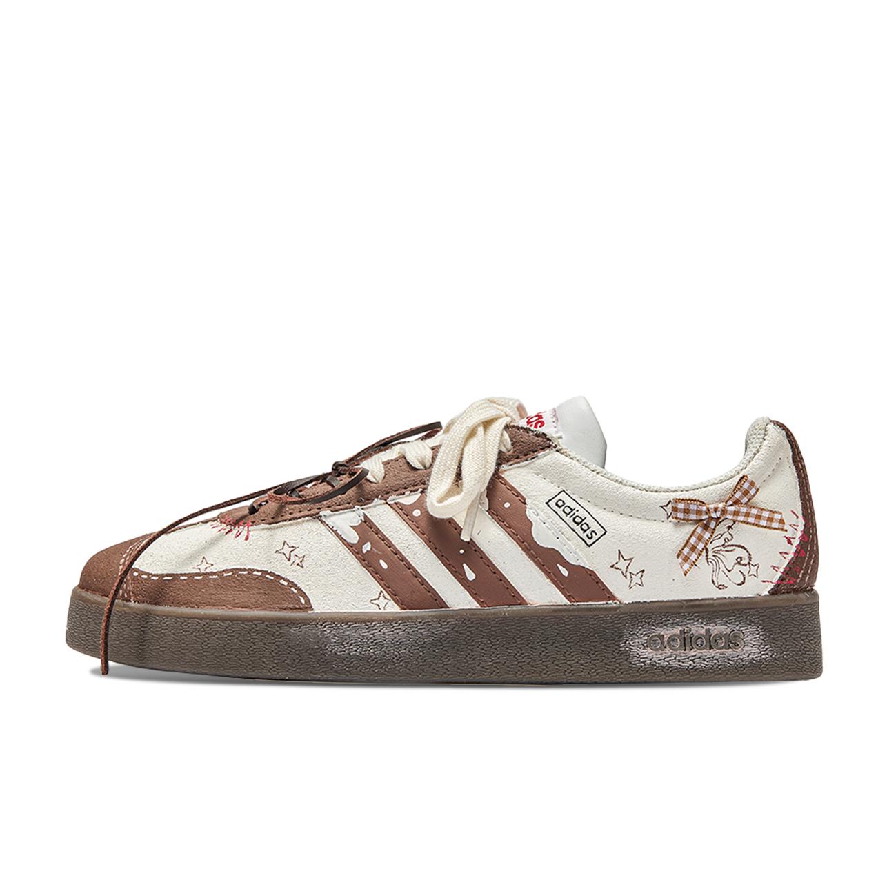 

Adidas VL COURT 2.0 Lifestyle Lively Island, Cocoa Abrasion Resistant Low top Skateboard Shoes Unisex Beige Brown HQ1802(Team799-) 36⅔